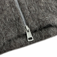 Sweat à capuche zippé en mohair pour hommes personnalisé tricots à manches longues floues hiver pull cardigan tricoté hommes broderie fermeture éclair à capuche