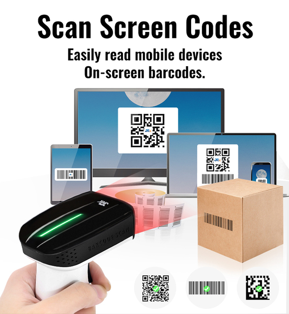 JR HC-825wb USB Handheld Barcode Scanner 1D 2D Reader in Stock for Bookstore Supermarket Warehouse Use