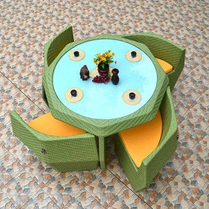 Juegos de muebles de Patio para exteriores, muebles de jardín, sofá de ratán de plástico y juego de jardín de 4 piezas - Product Image 5