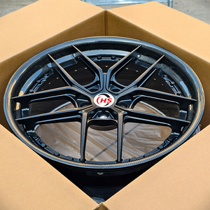 Jantes de voiture forgées sur mesure en fibre de carbone, 2 pièces, noir brillant, 5x120 5x112 5x114.3 OEM, 18-24 pouces, pour la course - Product Image 2