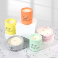 Tasse en céramique colorée à 2 mèches, marque privée, fabrication sur mesure, ensemble de bougies parfumées de luxe uniques, décoration intérieure avec boîte cadeau