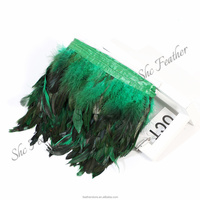 Plumes de coq naturelles teintes de haute qualité de 5 à 7 pouces pour coiffure indienne, costume de carnaval, garniture de robe, motif teint