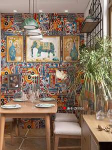 Azulejos de Cerámica Premium Retro Bohemios Mate Antideslizantes de 600x600mm y <span class=keywords><strong>8</strong></span>.5mm de Grosor con Patrones Decorativos Serigrafiados para Baño y Villa - Product Image 3