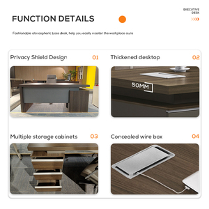 Juego de <span class=keywords><strong>escritorio</strong></span> <span class=keywords><strong>y</strong></span> silla de oficina Mesas de oficina modernas ejecutivas Mesa de oficina pequeña de madera Diseño moderno - Product Image 2