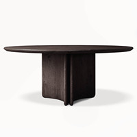 Ensemble de table à manger ronde moderne en chêne européen massif 4 places, ensemble de chaises de salle à manger de luxe sur mesure