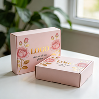 Boîte de beauté rose de luxe avec estampage à chaud, expédition rapide en 72h, boîte de beauté en carton anti-écrasement, vente en gros