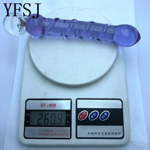 Kristallen glazen <span class=keywords><strong>dildo</strong></span>, blauwe bloemstijl, voor koppels - Product Image 3