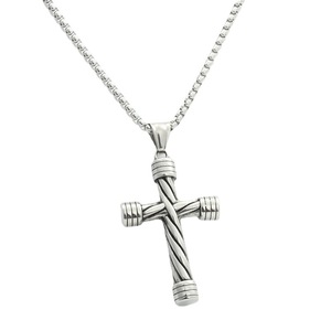 Stainless Steel <b>Cross</b> Pendant Men's Necklace Geometric Design Gift Jewelry 280620 - Product Image 5