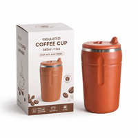 Mug de voyage isotherme en acier inoxydable à double paroi de 13 oz avec logo personnalisé, anti-fuite, couvercle détachable, maintien thermique de 12 à 24 heures