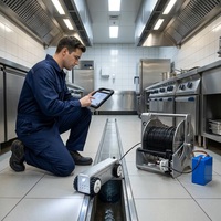 Robot Inspeksi Pipa Mini Terkendali WIFI DN100-DN500 Kamera Crawler CCTV, Pemantauan APP Real-time dengan Penghitung Meter IP67 APP
