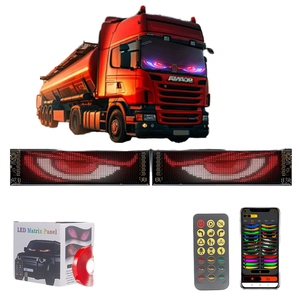 16*64 2 PCS DIY LED Devil's Eye App Yeux animés Nouveaux feux indicateurs de <span class=keywords><strong>pare</strong></span>-<span class=keywords><strong>brise</strong></span> de voiture pour voitures camions Télécommande - Product Image 4