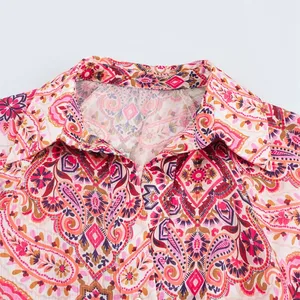 Taop & Za 2025 Robe florale bohème à manches longues pour femme avec imprimé et ceinture pour un <span class=keywords><strong>look</strong></span> décontracté d'été charmant - Product Image 4