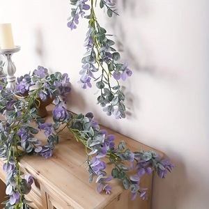 Guirlandes artificielles d'eucalyptus Xi Ye, fleurs en soie, décorations de mariage, types de fleurs mélangés, 110 cm - Product Image 4