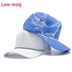 Düşük adedi yaz plaj su geçirmez performans 5 Panel erkekler özel Logo nakış kauçuk yama ile beyzbol şapkası halat Golf şapkaları - Product Image 1