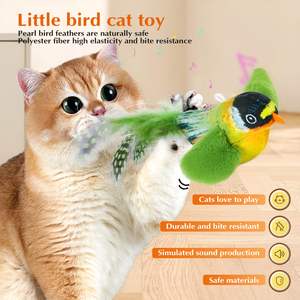 2025 Yeni Flappy Chase İnteraktif Kedi Oyuncağı Kanatları Çırpan Uçan Cıvıl Cıvıl Eden Kuş İnteraktif Oyuncak Kediler için - Product Image 6