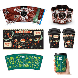 Custom Disposable Recyclable Cappuccino Milktea <strong>Hot</strong> <strong>Chocolate</strong> and Cold Drinks <strong>Cup</strong> Drinking Coffee <strong>Cup</strong> Paper <strong>Cups</strong> with Sleeve - Product Image 3
