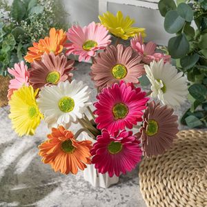 Fleurs artificielles CallaFloral Gerbera Daisy multicolores, décoration intérieure, décoration de la maison, branche unique, matériau PU - Product Image 1