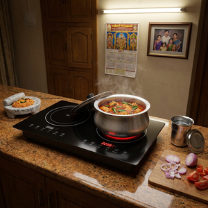 Nouvelle plaque de cuisson multifonction tactile intégrée avec 2 brûleurs, induction gauche, céramique droite, cuisinière électrique, plaque à induction KI02004 - Product Image 3