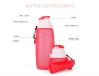 Sans Bpa Portable 320Ml Pliable Mini Boisson Bouteille D'eau Nice Silicone Pliable Gym Sports Enfants Bouteille D'eau pour Enfants