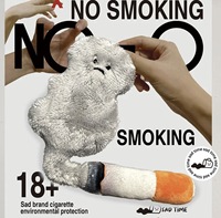 Breloque en peluche amusante personnalisée Smoke Buddy avec motif cigarette