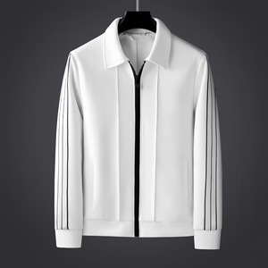 Setelan 2 potong pria, cardigan lengan panjang, celana sweatshirt, pasangan, longgar, garis-garis, warna-warni, kasual, olahraga, modis - Product Image 3