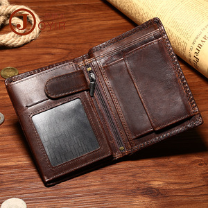 Cartera de Cuero Crazy Horse para Hombre Joyir, Protección RFID, Expandible, Retráctil, con Múltiples Ranuras para Tarjetas, Estilo Ejecutivo, Bolso de Mano Corto - Product Image 1