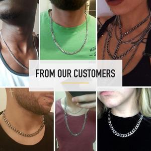 3-7Mm Cuba Chuỗi Vòng Cổ Cho Nam Giới Phụ Nữ Bạc Màu Thép Không Gỉ Miami Lề Đường Liên Kết Choker Dropshipping Đồ Trang Sức - Product Image 6