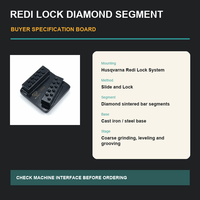 Barres diamantées à double rangée Redi Lock pour le meulage des sols, le décapage de revêtements et le nivellement du béton