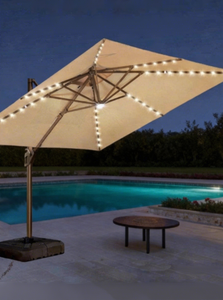 Sombrilla Romana <span class=keywords><strong>para</strong></span> Exteriores, Jardín y Patio con Base y Luces Solares, <span class=keywords><strong>para</strong></span> <span class=keywords><strong>Terraza</strong></span> de Villa, Protección Solar Grande - Product Image 6