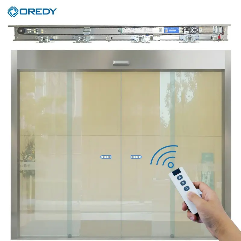 OREDY porta scorrevole in vetro oscurante automatica per bagno di alta qualità per porta automatica