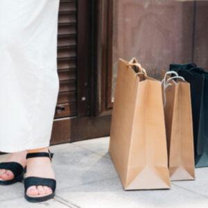 Kraft Paper Shopping <b>Bags</b> With Flat Handles Recyclable Classic Style For Business And Shopping - Product Image 1