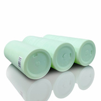 Bouteille d'huile cosmétique de luxe 100 120 150 200 250 300 400 500 Bouteille de shampoing PET vert mat avec pompe à lotion blanche