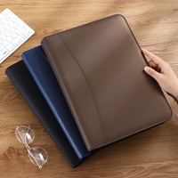 Sac à reliure à anneaux A4 en similicuir vierge personnalisé pour affaires Organisateur de documents Folio Portefeuille à sublimation avec bloc-notes