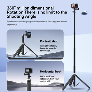 Telesin - Soporte de Cabezal Esférico Giratorio de 360° de 1.5 m, Trípode Universal con Tres Patas para Selfies, para Cámaras Gopro, DJI, Insta360 - Product Image 3