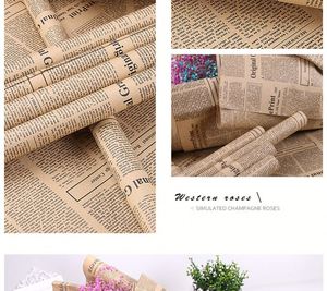 Papier d'emballage artistique DIY pour fleurs, style rétro anglais, papier kraft, matériau d'emballage pour bouquets et fleurs, vente en gros en stock - Product Image 5