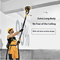 Nouvelle vente électrique sans balais Double lampe ceinture mur polisseuse longue tige papier de verre meuleuse mastic avec ponceuse Machine