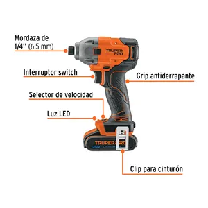Atornillador de Impacto BOX 1 de 1/4'', 20V, 1 Batería de 2Ah, PRO - Product Image 1