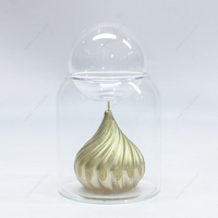 Bocal à Bougie Rond en Verre Double Paroi de Luxe Personnalisé 8OZ 10OZ 12OZ, Vente en Gros, avec Couvercle en Liège et Emballage Boîte