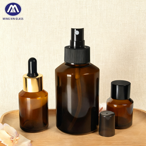 30g 50g 15ml <strong>30ml</strong> 60ml 100ml 120ml Eco Wholesale Empty Custom Color Amber Skin Care Cosmetic Packaging Set <strong>Glass</strong> <strong>Bottles</strong> - Product Image 2