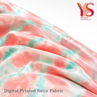 Tissu satiné imprimé numérique à motif floral dégradé RTS 75 g/m² - Faible quantité minimale de commande pour robe et foulard