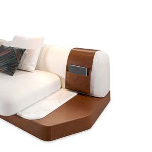 Canapé modulaire de luxe moderne pour salon, base en bois massif, meubles sectionnels en tissu - Product Image 4