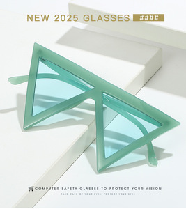 Quá Khổ tam giác Punk shiled Kính mát phụ nữ lớn khung <span class=keywords><strong>2025</strong></span> thương hiệu sang trọng Eyewear dành cho phụ nữ UV400 Goggle Shades (ksg161) - Product Image 6