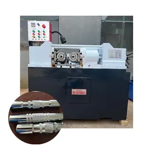 Automatic two-axis thread rolling machine 7.5kw hydraulic steel bar screw machine Mesh straight thread two-axis knurling machine