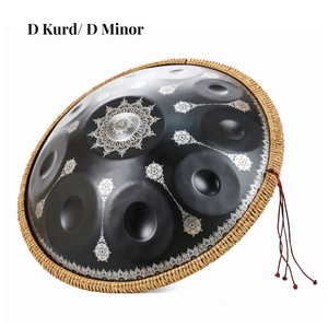 Tambour à main <span class=keywords><strong>Mandragora</strong></span> noir en acier inoxydable de 22 pouces pour débutants avec logo personnalisé et 9/10 notes tambour en langue mineure/kurde - Product Image 3