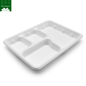 Caja de embalaje Biodegradable para alimentos, 4 compartimentos, pulpa de bagazo, caña de azúcar, ecológico, personalizado - Product Image 4