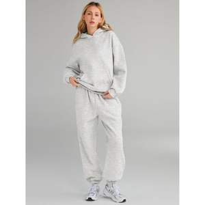 2025 femmes surdimensionnées 2 pièces pour tenue de salon XS sweat à capuche et pantalon de survêtement Baggy avec poches automne mode été essentiels - Product Image 6