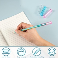 Prolongateur de crayon en bois HUA avec embout protecteur en plastique – Fournitures scolaires – Capuchons de crayon pratiques