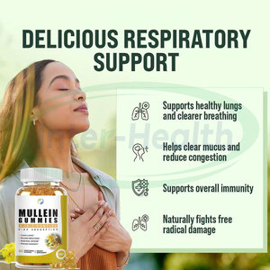 Ausreson OEM Mullein Leaf Extract Gummies Soporte inmunológico Suplemento de limpieza pulmonar Mullein Gummies - Product Image 3