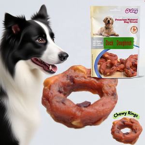 מוצרי חיות מחמד חדשים במפעל מוצרים סיטונאי oem מותאם אישית תווית מותג ברווז פירות ירקות סופגניות מזון כלבים סופגניות - Product Image 1