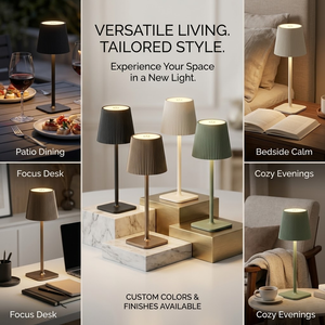 Lámpara de Mesa LED Inalámbrica Recargable por USB, 3 Colores, Intensidad Regulable, con Sensor Táctil, Diseño de Rayas Finas, para Mesa de Comedor o Bebidas - Product Image 4